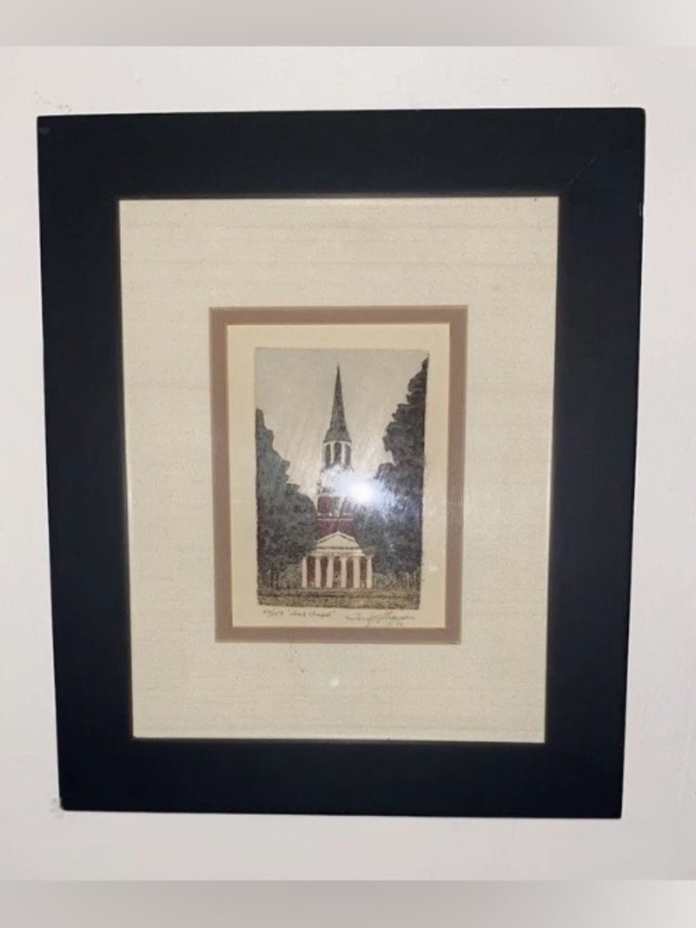 Original Wake Forest
Chapel NC Signed
Numbered Screen Print Matted
& Framed